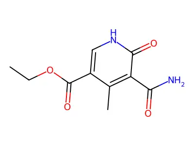 Ethyl 5-(aminocarbonyl)-4-methyl-6-oxo-1,6-dihydro-3-pyridinecarboxylate structure