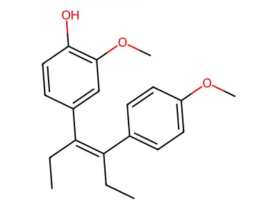 2-Methoxy-4-[4-(4-methoxyphenyl)hex-3-en-3-yl]phenol structure