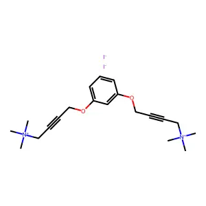 Ammonium, (m-phenylenebis(oxy-2-butynylene))bis(triethyl-, diiodide structure