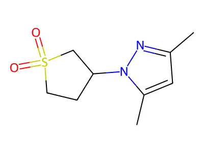 3-(3,5-dimethyl-1H-pyrazol-1-yl)-1lambda6-thiolane-1,1-dione structure