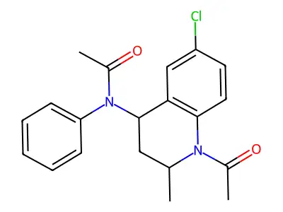 N-(1-acetyl-6-chloro-2-methyl-1,2,3,4-tetrahydroquinolin-4-yl)-N-phenylacetamide structure