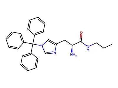 2-amino-N-propyl-3-(1-tritylimidazol-4-yl)propanamide structure