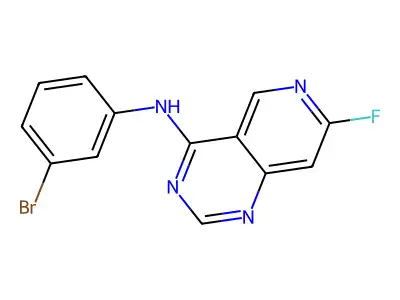 N-(3-bromophenyl)-7-fluoropyrido[4,3-d]pyrimidin-4-amine structure