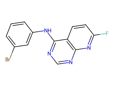 N-(3-bromophenyl)-7-fluoropyrido[2,3-d]pyrimidin-4-amine structure