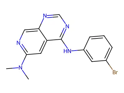 4-N-(3-bromophenyl)-6-N,6-N-dimethylpyrido[3,4-d]pyrimidine-4,6-diamine structure