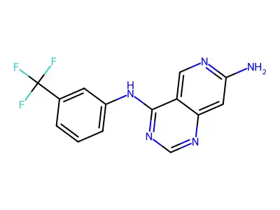4-N-[3-(trifluoromethyl)phenyl]pyrido[4,3-d]pyrimidine-4,7-diamine structure