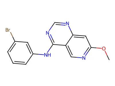 N-(3-bromophenyl)-7-methoxypyrido[4,3-d]pyrimidin-4-amine structure