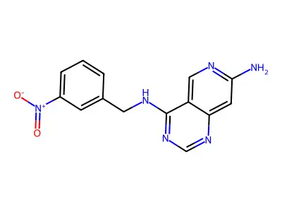 4-N-[(3-nitrophenyl)methyl]pyrido[4,3-d]pyrimidine-4,7-diamine structure