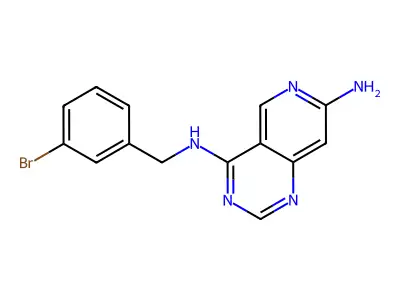 4-N-[(3-bromophenyl)methyl]pyrido[4,3-d]pyrimidine-4,7-diamine structure