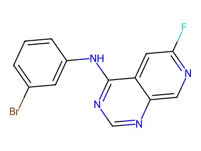 N-(3-bromophenyl)-6-fluoropyrido[3,4-d]pyrimidin-4-amine structure