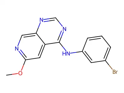 N-(3-bromophenyl)-6-methoxypyrido[3,4-d]pyrimidin-4-amine structure