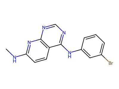4-N-(3-bromophenyl)-7-N-methylpyrido[2,3-d]pyrimidine-4,7-diamine structure