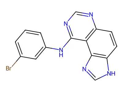 N-(3-bromophenyl)-3H-imidazo[4,5-f]quinazolin-9-amine structure