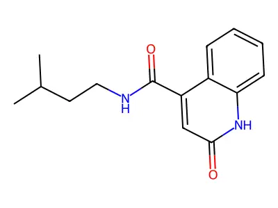 4-Quinolinecarboxylic acid, 1,2-dihydro-N-(3-methylbutyl)-2-oxo- structure