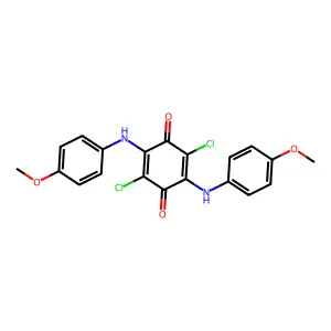 2,5-Dichloro-3,6-bis(4-methoxyanilino)cyclohexa-2,5-diene-1,4-dione structure