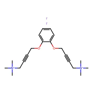 Ammonium, (o-phenylenebis(oxy-2-butynylene))bis(trimethyl-, diiodide structure
