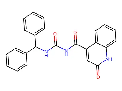 4-Quinolinecarboxamide, 1,2-dihydro-N-(((diphenylmethyl)amino)carbonyl)-2-oxo- structure
