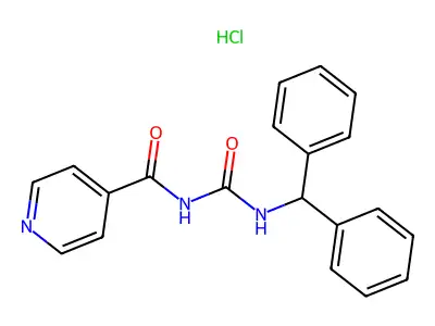 4-Pyridinecarboxamide, N-(((diphenylmethyl)amino)carbonyl)-, monohydrochloride structure