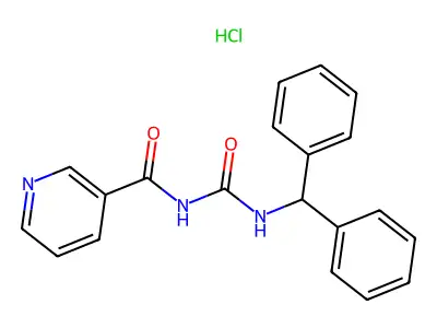 3-Pyridinecarboxamide, N-(((diphenylmethyl)amino)carbonyl)-, monohydrochloride structure