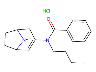N-Butyl-N-(8-methyl-8-azabicyclo(3.2.1)oct-2-en-3-yl)benzamide monohydrochloride structure