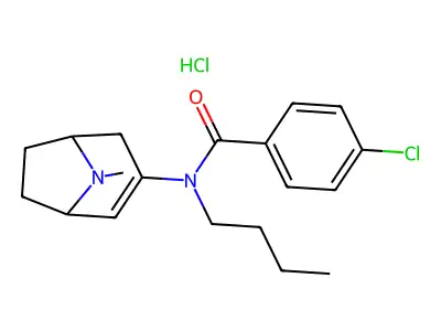N-Butyl-4-chloro-N-(8-methyl-8-azabicyclo(3.2.1)oct-2-en-3-yl)benzamide monohydrochloride structure