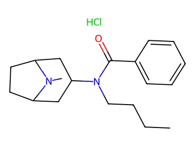 endo-N-Butyl-N-(8-methyl-8-azabicyclo(3.2.1)oct-3-yl)benzamide monohydrochloride structure