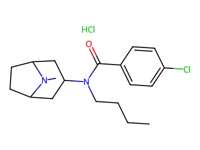 Benzamide, N-butyl-4-chloro-N-(8-methyl-8-azabicyclo(3.2.1)oct-3-yl)-, monohydrochloride, endo- structure