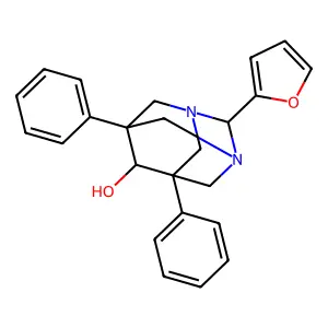 1,3-Diazaadamantan-6-ol, 5,7-diphenyl-2-(2-furyl)- structure