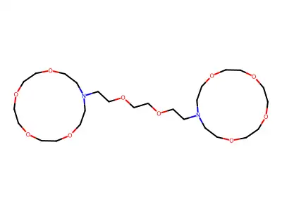 1,2-bis(2-(1,4,7,10-tetraoxa-13-azacyclopentadecan-13-yl)ethoxy)ethane structure