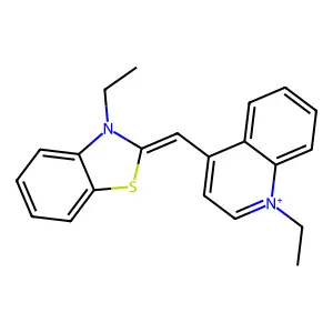 Benzothiazolium, 3-ethyl-2-[(1-ethyl-4(1H)-quinolinylidene)methyl]- structure