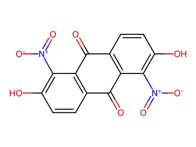 2,6-Dihydroxy-1,5-dinitroanthracene-9,10-dione structure