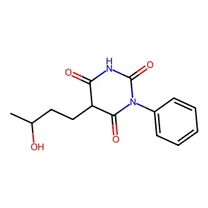 Barbituric acid, 5-(3-hydroxybutyl)-1-phenyl- structure
