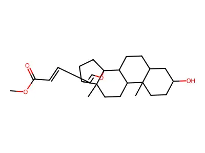 Methyl (22E)-3-hydroxy-14,21-epoxychola-20,22-dien-24-oate structure