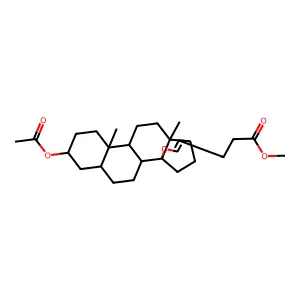 Methyl 3-(acetyloxy)-14,21-epoxychol-20-en-24-oate structure