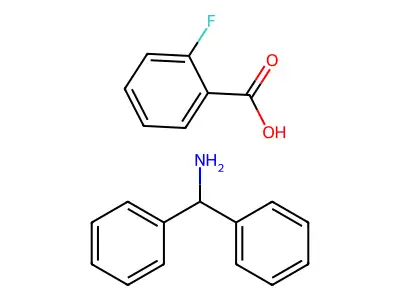 Benzenemethanamine, alpha-phenyl-, 2-fluorobenzoate structure