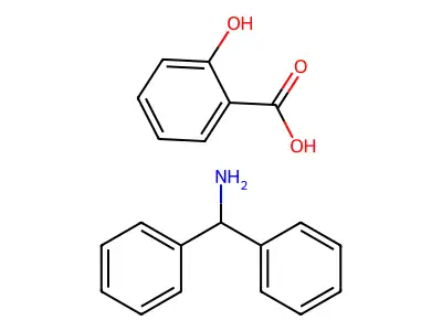 Benzenemethanamine, alpha-phenyl-, 2-hydroxybenzoate structure