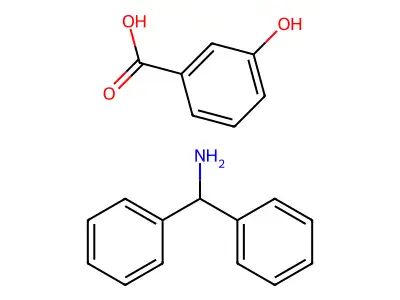 Benzenemethanamine, alpha-phenyl-, 3-hydroxybenzoate structure