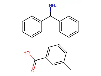 Benzenemethanamine, alpha-phenyl-, 3-methylbenzoate structure