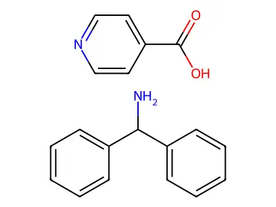 Benzenemethanamine, alpha-phenyl-, 4-pyridinecarboxylate structure