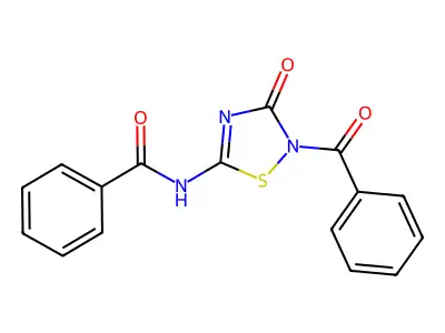 N-(2-benzoyl-3-oxo-1,2,4-thiadiazol-5-yl)benzamide structure