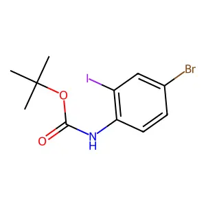 tert-butyl N-(4-bromo-2-iodophenyl)carbamate structure