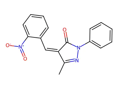4-{2-nitrobenzylidene}-5-methyl-2-phenyl-2,4-dihydro-3H-pyrazol-3-one structure
