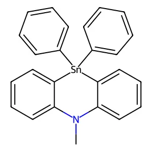 5-Methyl-10,10-diphenylbenzo[b][1,4]benzazastannine structure