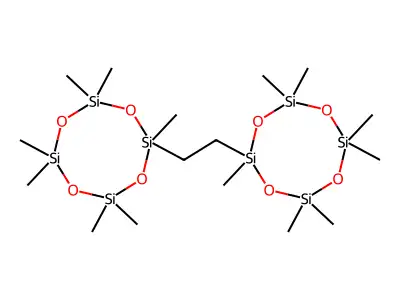 1,2-bis(heptamethylcyclo-tetrasiloxanyl)ethane structure