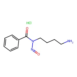 N-(4-amino-1-butyl)-N-nitrosobenzamide structure