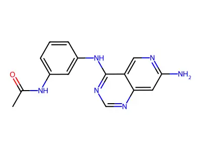 7-Amino-4-(3-acetamidoanilino)pyrido[4,3-d]pyrimidine structure