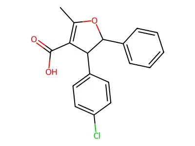 4-(4-chlorophenyl)-2-methyl-5-phenyl-4,5-dihydrofuran-3-carboxylic Acid structure