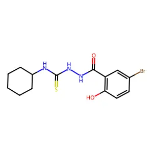 1-[(5-Bromo-2-hydroxybenzoyl)amino]-3-cyclohexylthiourea structure