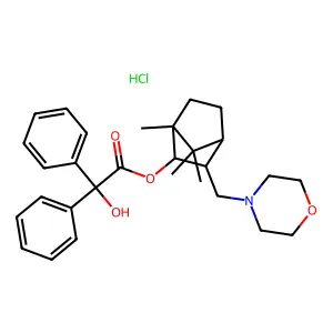 Benzilato di 3-morfolinometil-2-bornanolo cloridrato structure