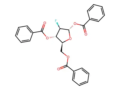 (3,5-Dibenzoyloxy-4-fluorooxolan-2-yl)methyl benzoate structure